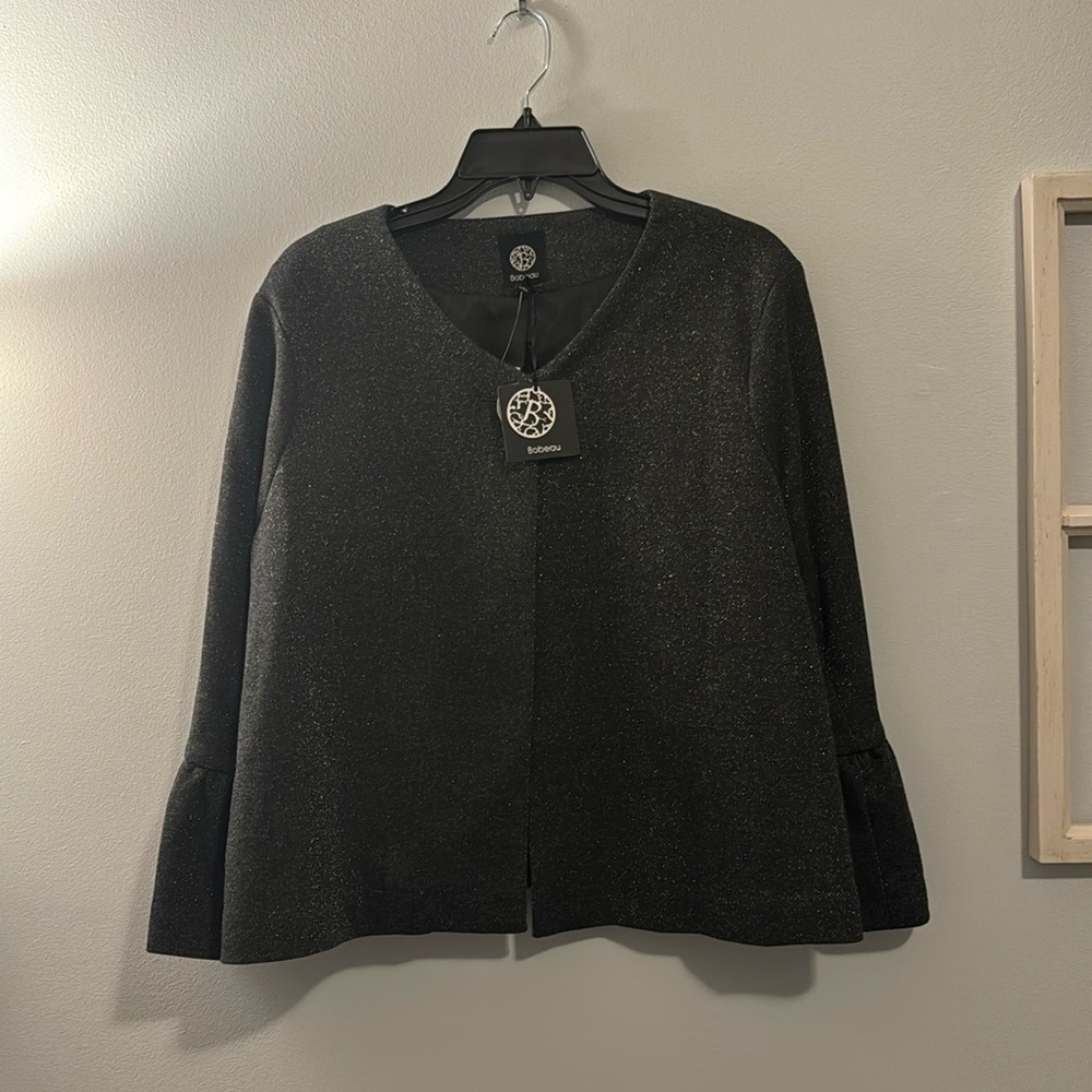 Women’s Cover-up Jacket(Charcoal grey w Sparkles)